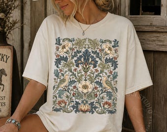 William Morris Shirt, Vintage Style Apparel,  Ornate Cotton Tee