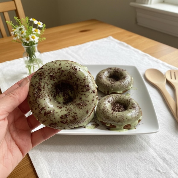 Chewy Matcha Chocolate Mochi Doughnuts – Gluten Free Asian Treat (1/2 Dozen)