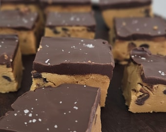 Plant Based Vegan or Keto Peanut Butter Protein Bars | Vegan Gluten Free Chocolate Dessert - 10 Bars