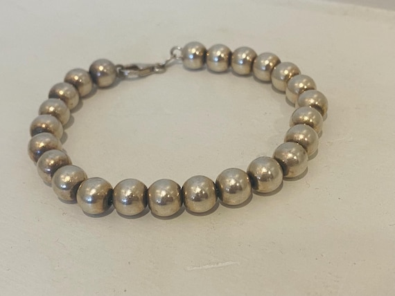Solid 14g sterling ball bracelet - image 1
