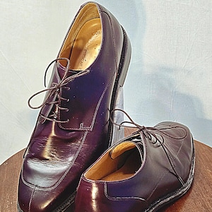 Rockport Burgandy Split-Toe Oxfords | Men's Size 12M | 90s-Y2K Leather Derby Dress Shoes