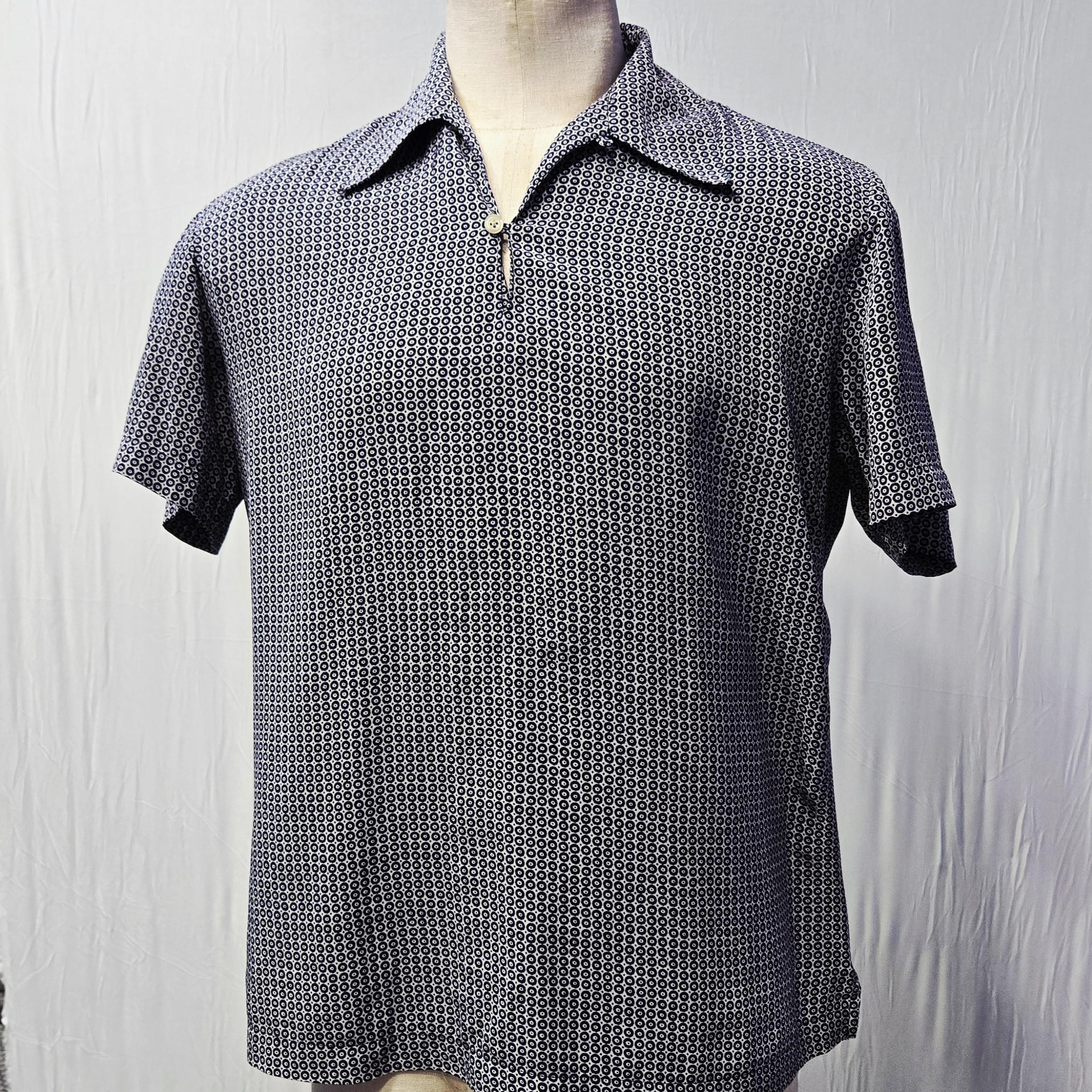 Armani Exchange, Short Sleeve Shirt by Armani Exchange | Medium, Polyester, Malaysia | Wide Disco Collar | Vintage 1990s Streetwear