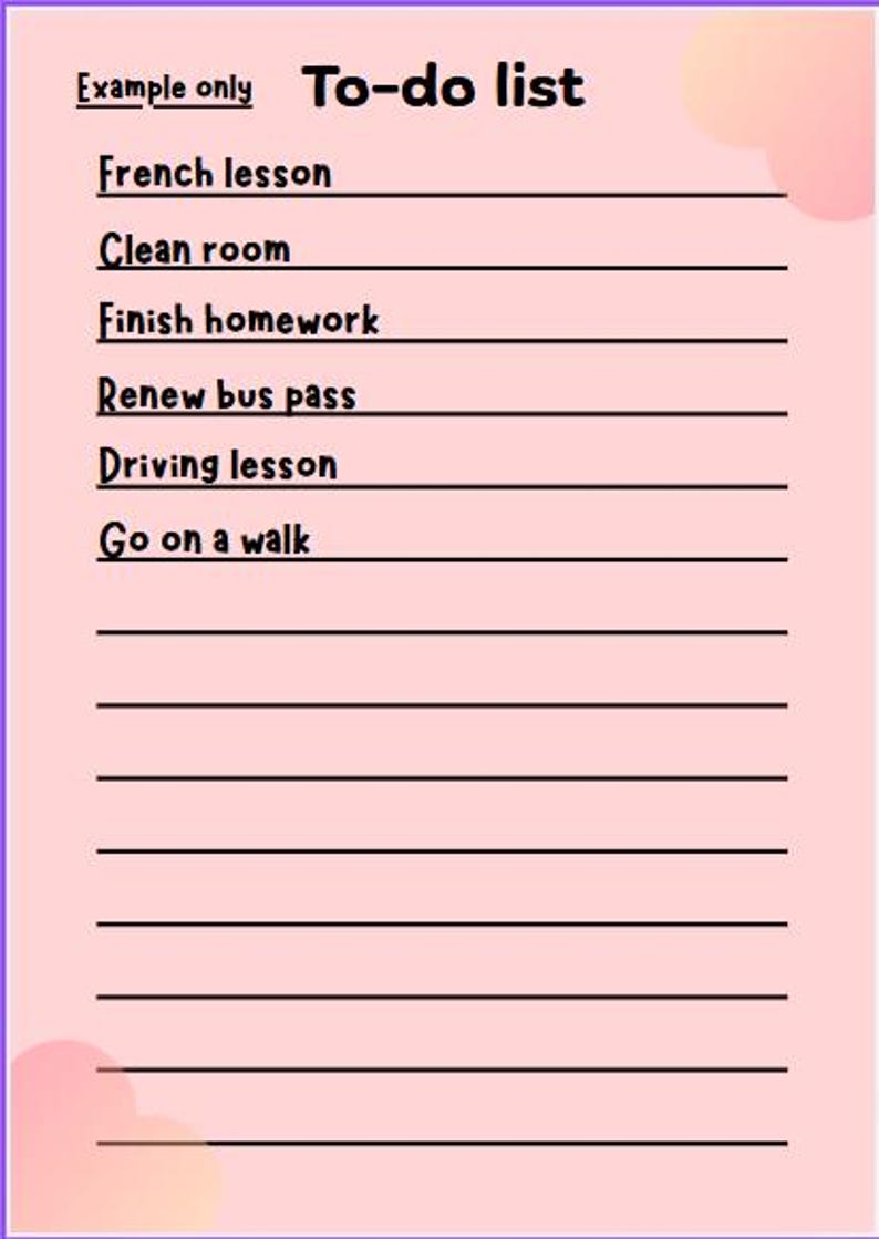 Task Word Pink Minimal Pink to Do List | Printable | Simple Task List PDF | Digital ...