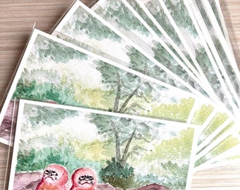 Daruma Doll Watercolor Painting PRINT (4x6)