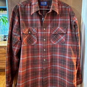 Pendleton Vandrarskjorta XL - Djupröd/Brun Rutig bild 2