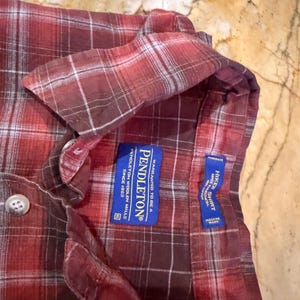 Pendleton Vandrarskjorta XL - Djupröd/Brun Rutig bild 3
