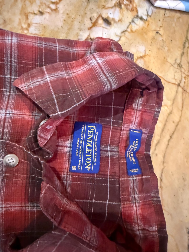 Pendleton Vandrarskjorta XL - Djupröd/Brun Rutig bild 3