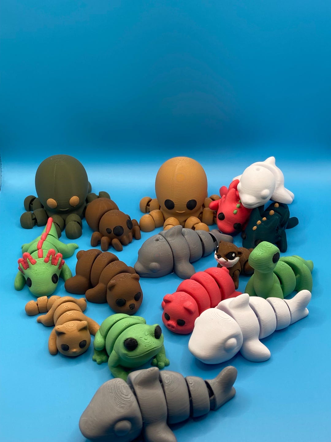 Flexible Fidget Toys, Assorted 3D Printed Mini Animal Bundles ...