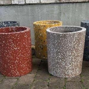 Large colorful Handmade Terrazzo Planter with moving dolly for Indoor/outdoor use