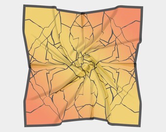 Golden Storm - Anime inspiriert 26 "Seiden Charmeuse Schal