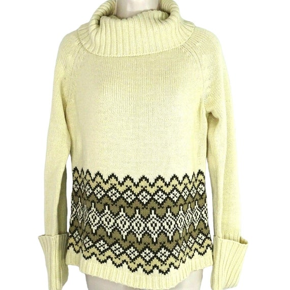 Ann Taylor Loft Knit Fair Isle Sweater Turtleneck… - image 1