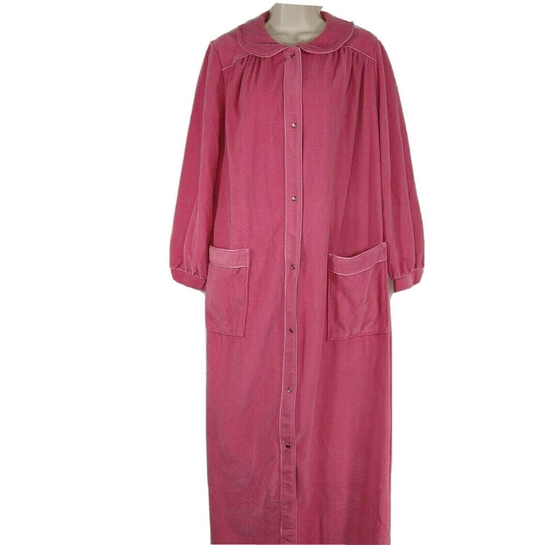 Vintage Komar Pearl Snap Robe Duster House Coat Women Size M Etsy