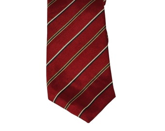 vintage Wembley Bourgogne Rouge Blanc Stripe Hommes Cravate Cravate Travail Affaires TACHE