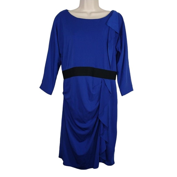 Kay Unger Sheath Dress Women Size 14 Royal Blue 3… - image 1