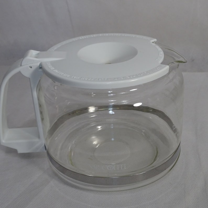 Mr Coffee Replacement Decanter 12 Cup Coffee Pot White Clear Glass 1995 PD12 in Original Box