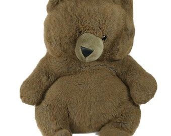 GALERIE Brown Bear 8” Faux Leather Jacket Plush Stuffed Animal Toy EUC