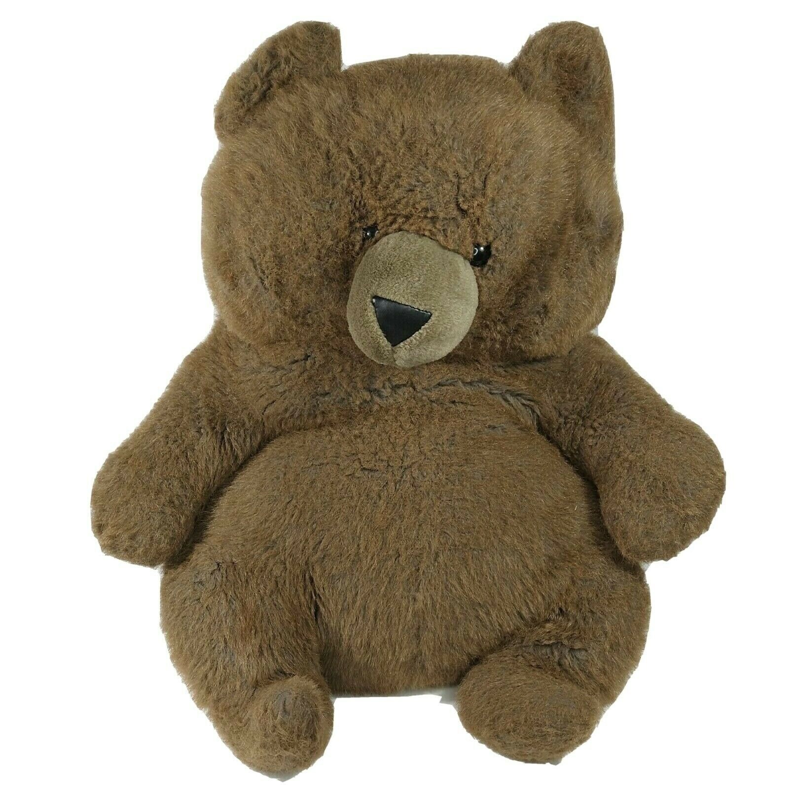 Vintage Brown Bear Plush Leather Nose Stuffed Animal Toy 24 Inch Sitting Large Etsy UK