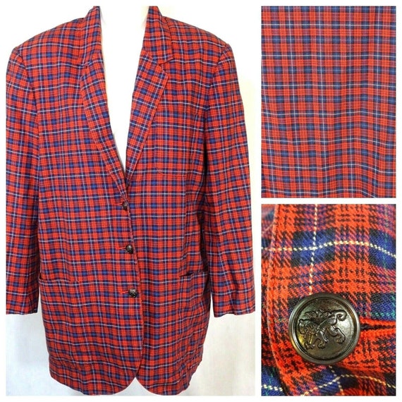 tommy hilfiger plaid blazer