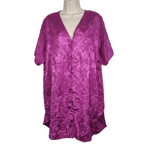 Sleep Solutions Purple Button Up Sleep Shirt Gown Nightgown Women Size L? FLAW