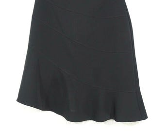 Vintage 90s Y2K Giorgio Fiorlini Aline Skirt Asymmetric Hem Size 12 Black Office
