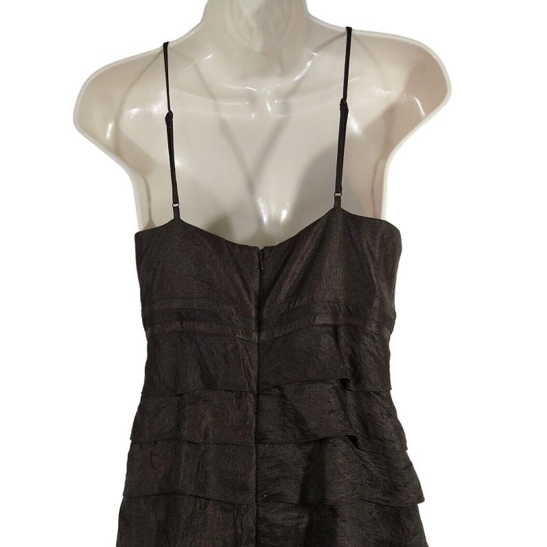 Adrianna Papell Occasion Formal Gown Dress Layered Size 4 Brown Vintage Y2K image 6