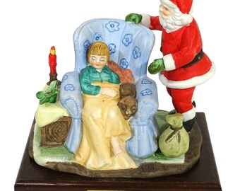 Figurine Americana Night Before Christmas Norman Rockwell 1986 Vintage Arnart Santa