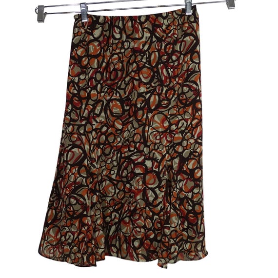 Elementz Multicolor Abstract Print A-line Midi Sk… - image 1