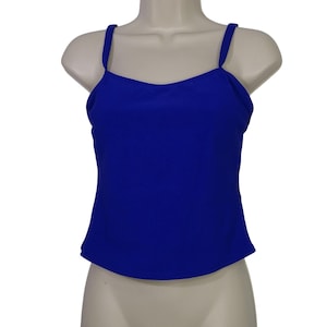 Vintage Judith Hart Purple Ribbed Crop Tankini Swim Top Women Size 10