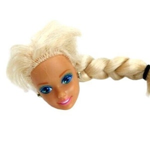 Vintage 1976 Mattel Barbie Fashion-poppenhoofd ALLEEN lang blond haar oorbellen