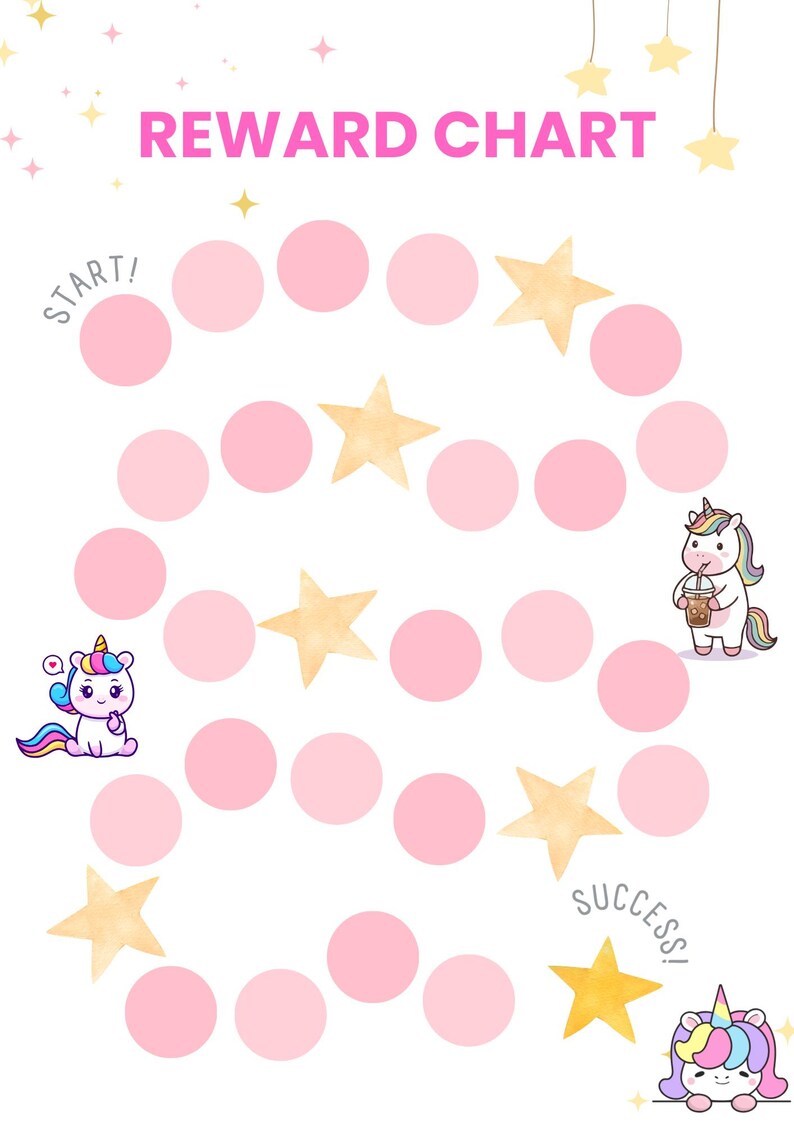 Unicorn Potty Training Reward Bundle Printable | Unicorn Sticker Chart ...