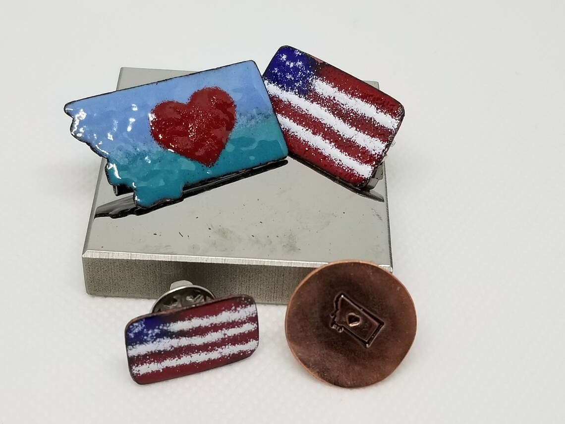 Flag enameled pin or pendant Etsy