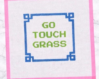 Lienzo para bordar con aguja Go Touch Grass
