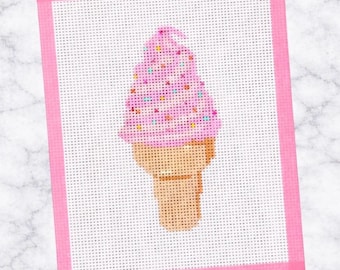 Lienzo de punto de aguja con forma de cono de helado
