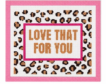 Me encanta ese lienzo bordado con leopardo para ti.