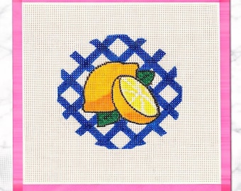 Lienzo de bordado de limones