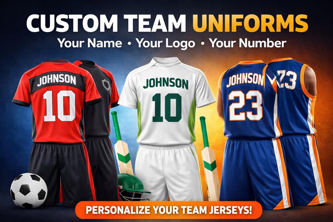 Custom Sports Team Uniforms – Football Cricket Basketball Kits – Bulk ...