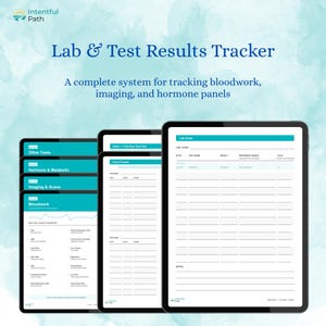 Lab & Test Results Tracker: Bloodwork, MRI, Hormone Panels, Printable PDF