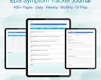 EDS-Symptom-Tracker und Ehlers-Danlos-Tagebuch, Gesundheits-Tracker und medizinischer Planer, druckbare PDF-Datei