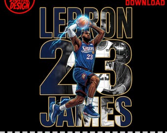LeBron Funny King James Art Digital Design - Basketball Legend Graphic Print - King James Vibes Style Digital