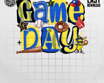 Béisbol de plátano PNG / Animales de fiesta del día del juego (Descarga instantánea)