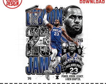 Lebron James Art King Vibes Custom Design Digital Download File Retro Basketball Legend Graphic Art