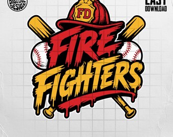 Diseño de béisbol para bomberos PNG SVG Banana Ball Monkey Mascota Divertido / Diseño de animales de fiesta (Descarga digital)
