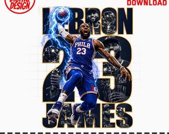LeBron James Funny King Style Art Digital Print, Basketball Legend Graphic Poster, Sports Fan Gift for Him, Athlete Tribute Wall Art