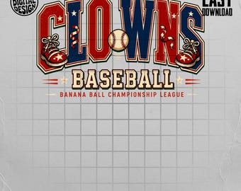 Diseño PNG de payasos, plátanos y béisbol / Plátanos / Béisbol / Descarga instantánea