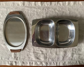 Vintage MCM-snacktrays, Lundtofte Denmark Divided Tray of Monarch Japan Tray