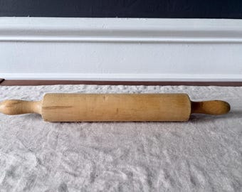 Mattarello vintage in legno / Mattarello in legno monoblocco / Decorazione per cucina in stile rustico / Strumento da forno primitivo