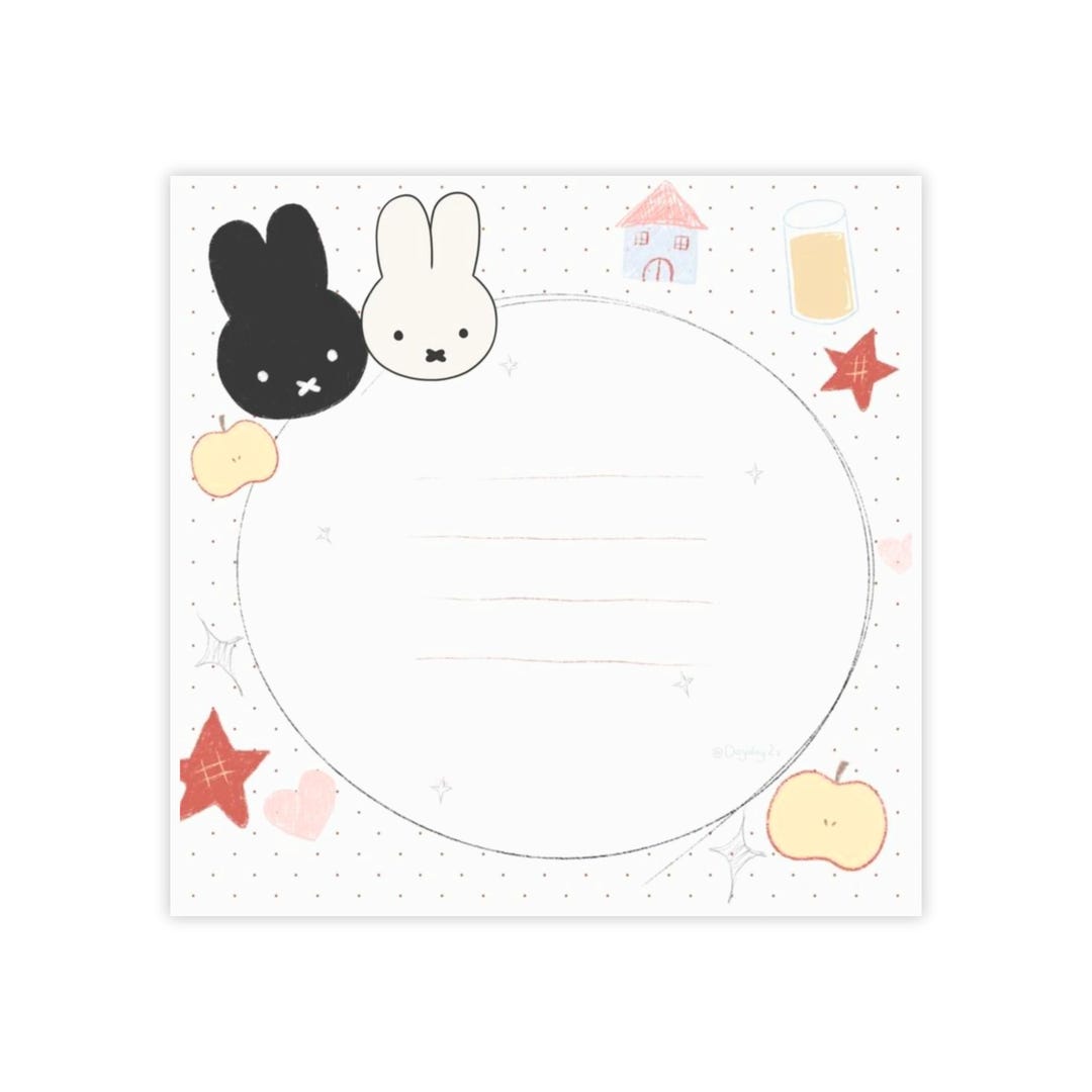Cute Bunny Duo Post-it Note Pads | Kawaii Rabbit Sticky Notes - Etsy