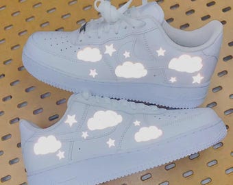 Reflective 3M Cloudy Stars Decal: Custom Shoe Vinyl Heat Transfer