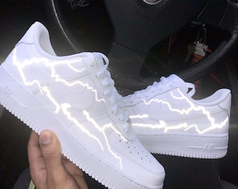 Reflective 3M Lightning Strike Decal: Custom Shoe Vinyl Heat Transfer Stickers Patches