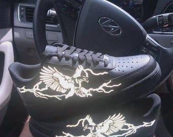 Reflective 3M Eagle Lightning Decal: Custom Shoe Vinyl Heat Transfer Stickers Patches